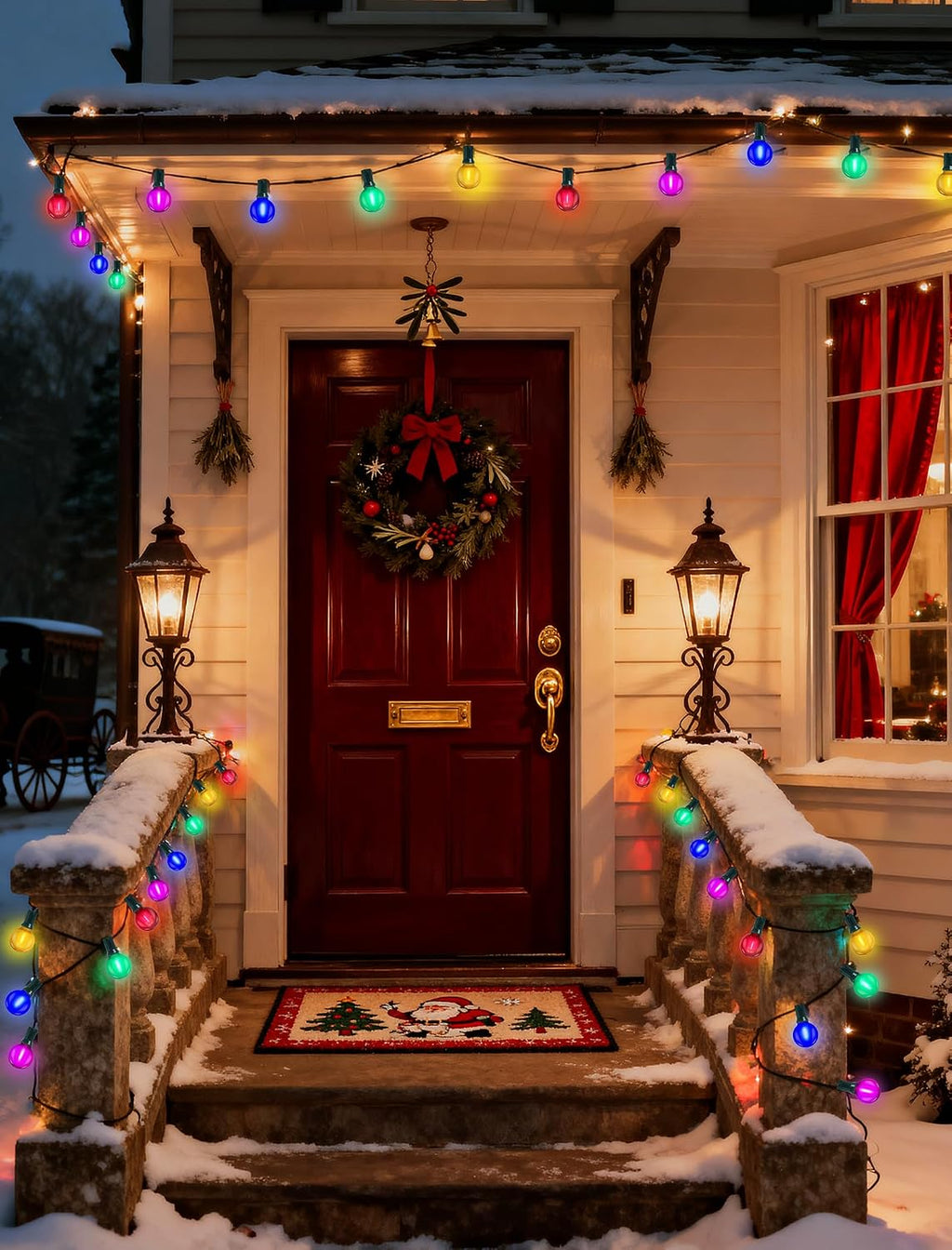 25Ft LED Multicolor String Lights Outdoor, Christmas Decor Patio Lights