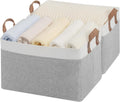StorageWorks Fabric Storage Bin, Closet Bins, Gray & White, Large, 2-Pack