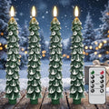 GenSwin Christmas Tree Flameless Taper Candles Battery Operated 4 Pack