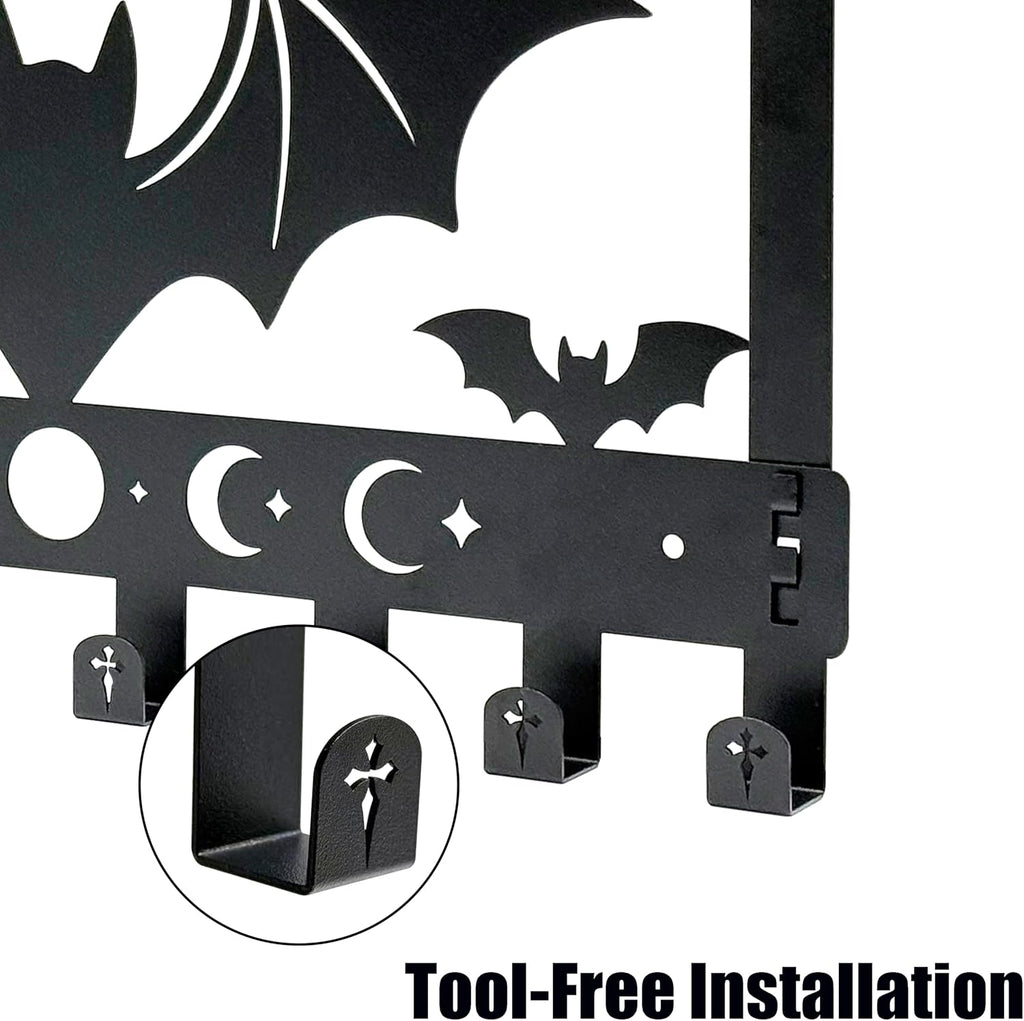 Gothic Bat Over The Door Hooks Goth Bathroom Decor Organizer Halloween