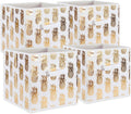 DII Non Woven Polyester Storage Bin, Metallic Pineapple, White & Gold, Small Set of 4