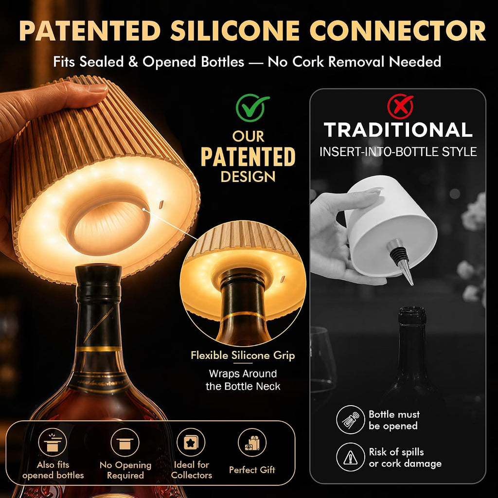 WILIT Wireless Bottle Lamp, LED Bottle Light Topper for Liquor Wine Bottles