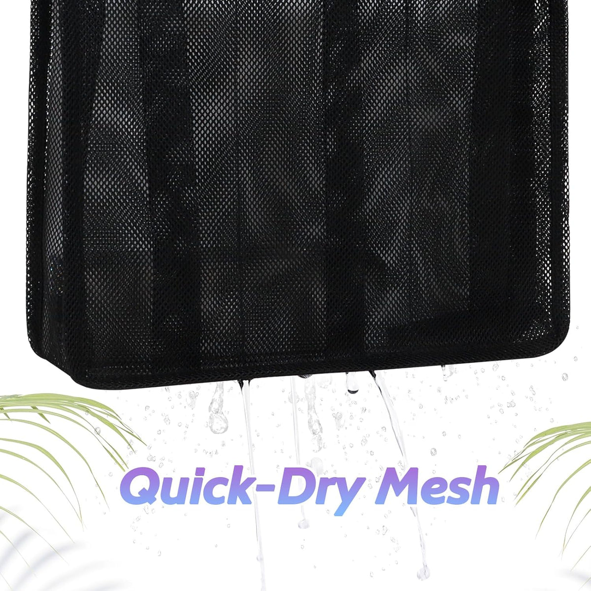 famichan Portable Mesh Shower Caddy, Gym Travel Camp Dorm Room Essentials for College Student Boy Girl, Bathroom Shower Bag - Black