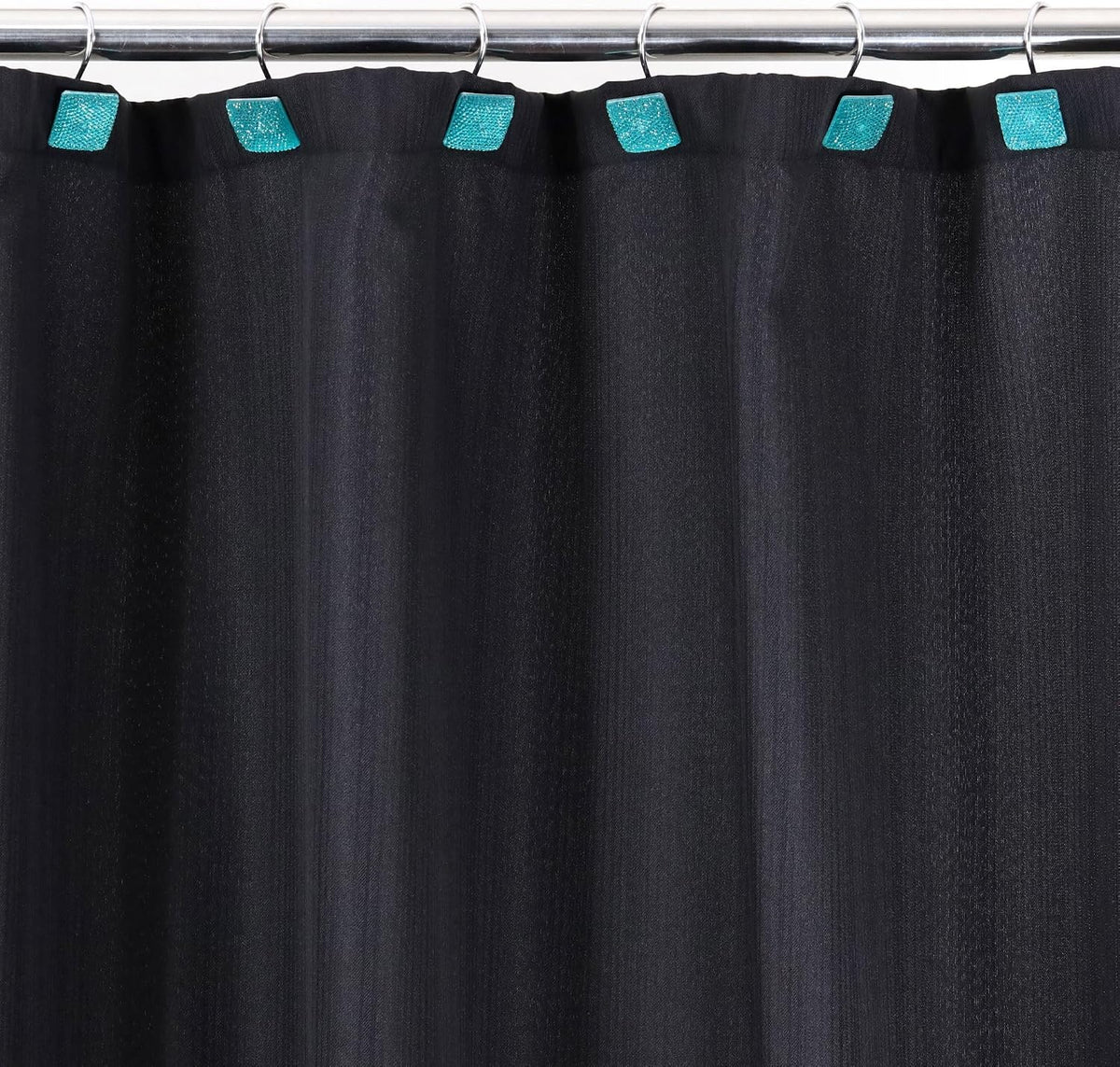 Teal Blue Bling Shower Curtain Hooks: Aqua Christmas Curtain Rings,12Pcs
