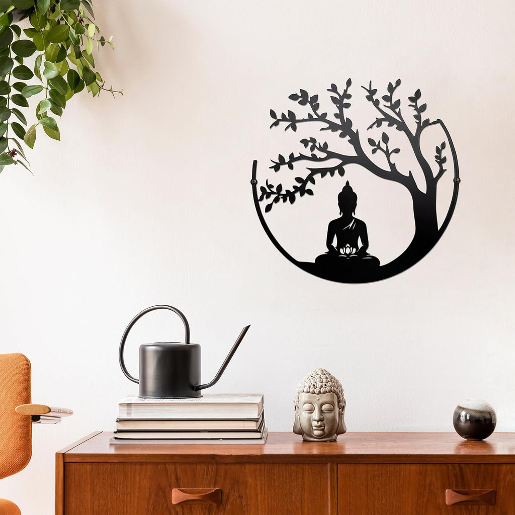 Slagindeco Metal Tree Of Life And Buddha Wall Art, Zen And Spiritual Decor