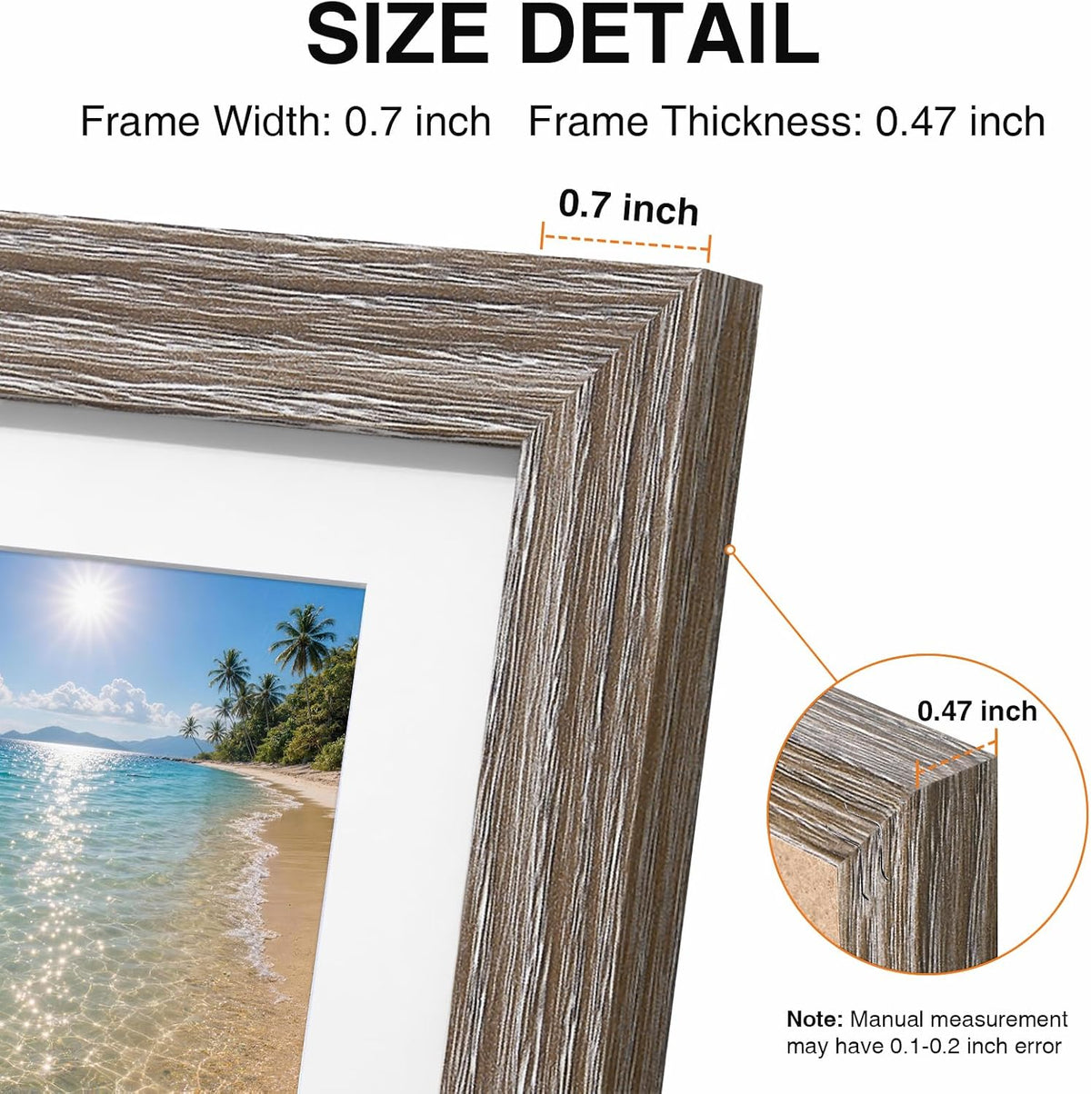 Pallene 15 Pack Picture Frames Collage Wall Decor, Dark Grey