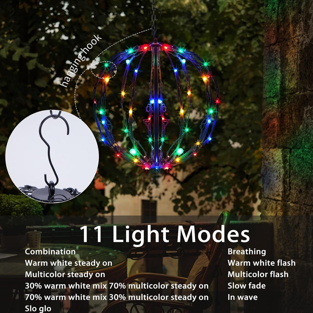 12" Christmas Light Balls, 3 Pack Color-Changeable Sphere Holiday Decor