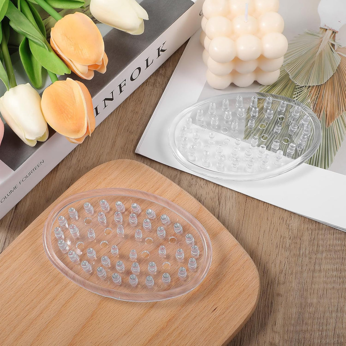 Gjinxi Plastic Soap Dish 2 Pack Clear Soap Dish for Bar Soap Soap Savers