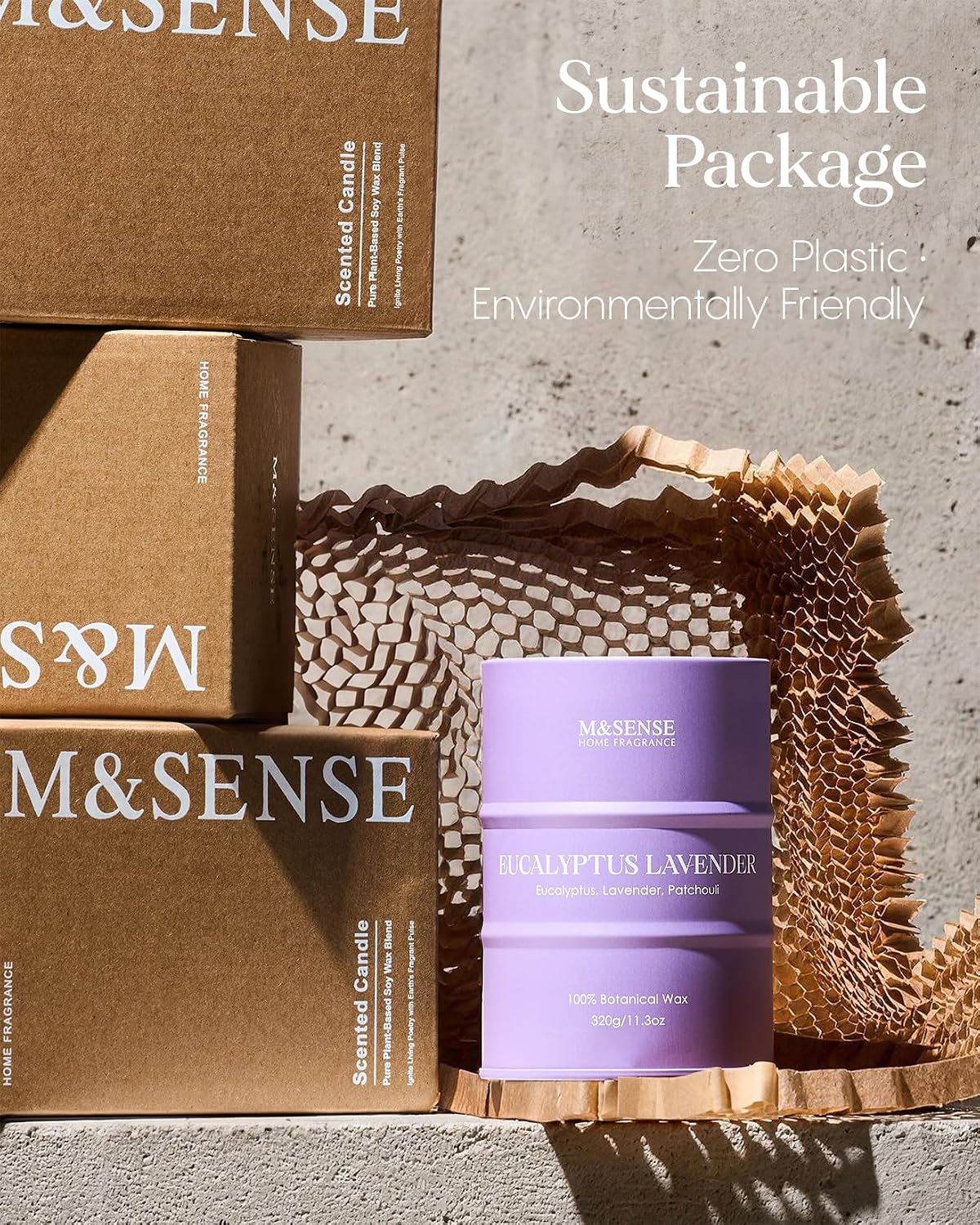 M&SENSE Eucalyptus Lavender Scented Soy Candles, 11.3oz