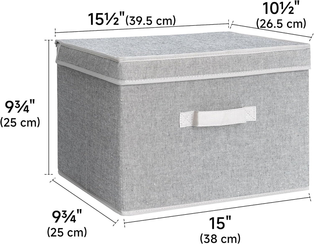 StorageWorks Fabric Storage Bins with Lids, Closet Storage Bins