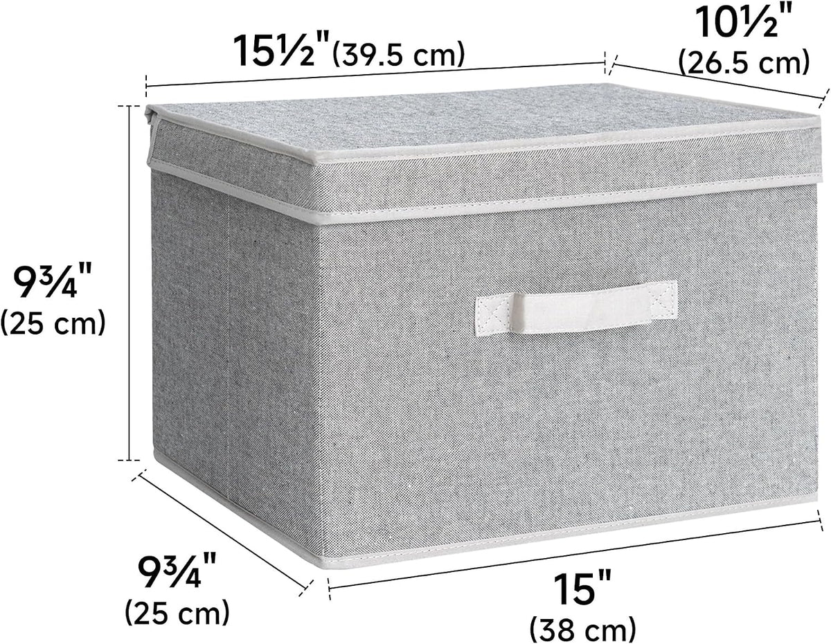 StorageWorks Fabric Storage Bins with Lids, Closet Storage Bins