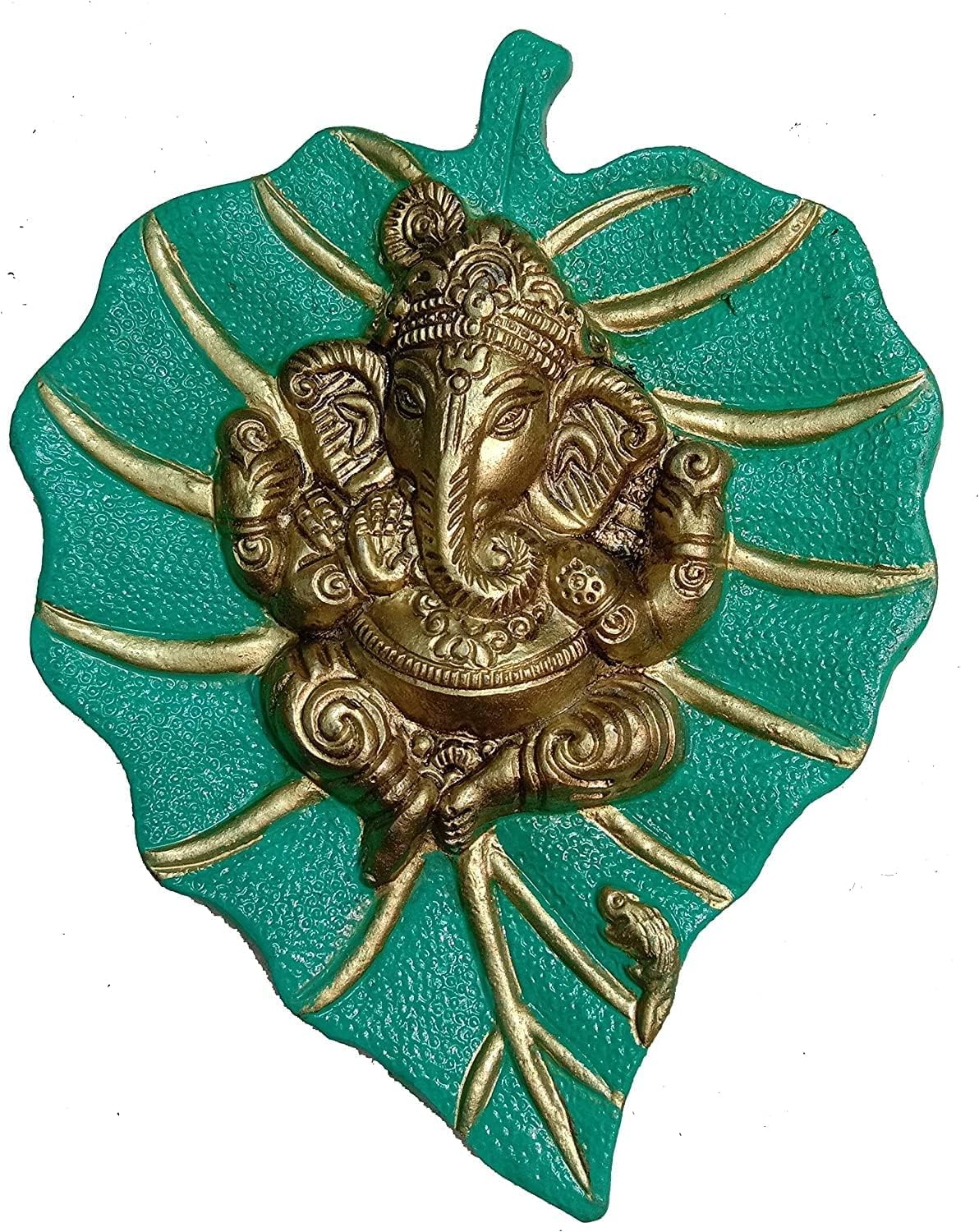 Craft Trade Metal Wall Decor - Living Room Metal Wall Hanging Show Pieces for Home Decor - Vastu Items for Home for Good Luck - 7.5x6 Inches - Light Green