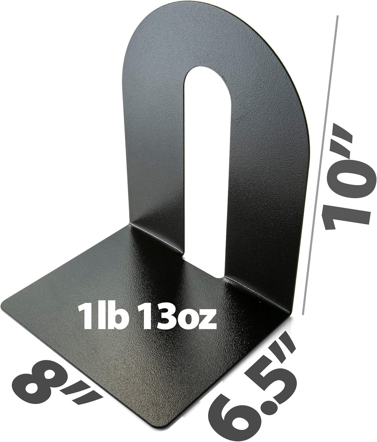 Officemate Magnetic Heavy-Duty Metal Bookends Set of 2, 10-Inch Steel Book Ends for Shelves, Book Supports for Heavy Books, Binders, and Office Organization, Black