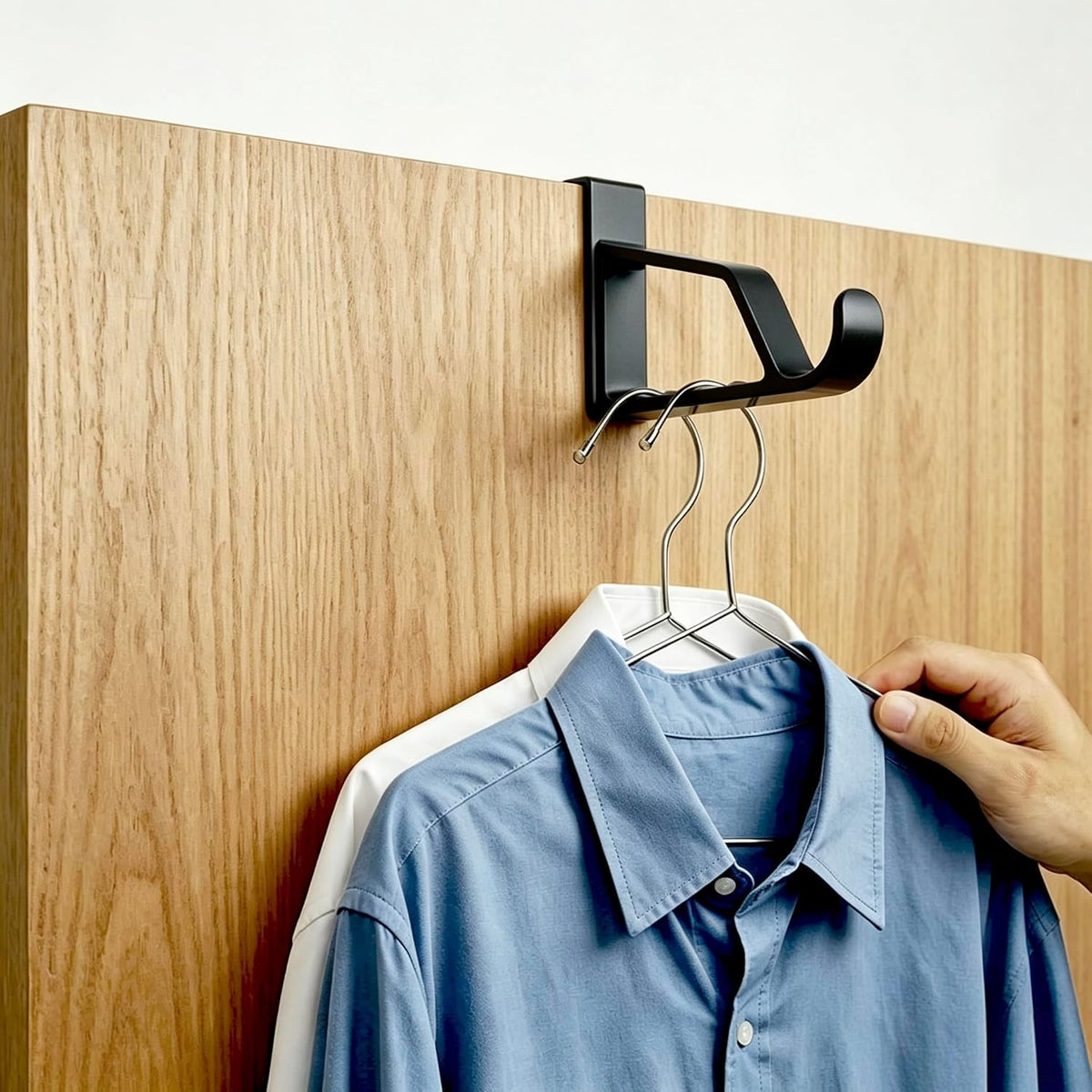 NewTalent 2pcs Over the Door Hanger Holder, 2 Pack Over The Door Hooks for Hangers, Door Hanger Hooks, Storage Organizers
