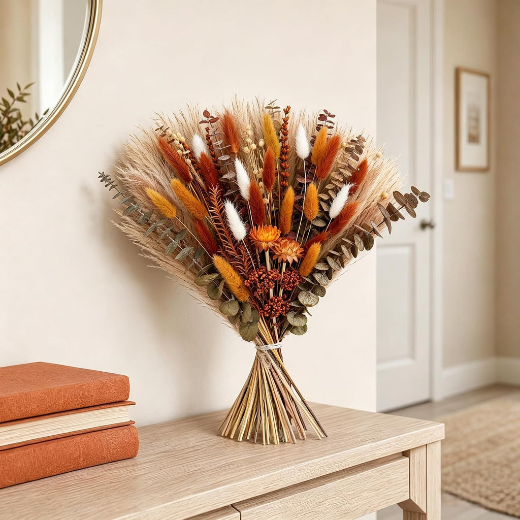 Umero Natural Dried Flower Bouquet - 17" Boho Fall Pampas Grass