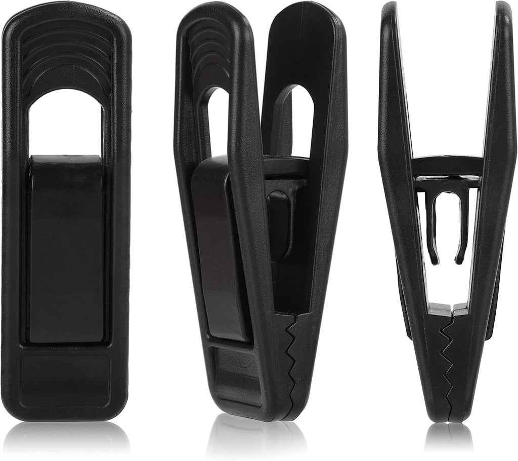 Tinfol Black Plastic Hanger Clips 40 Pack, Large Opening Pant Clips, Strong Pinch Grip Clip for Slim-line Clothes Hangers, Multi-Purpose Finger Clip for Skirt Pant Hangers