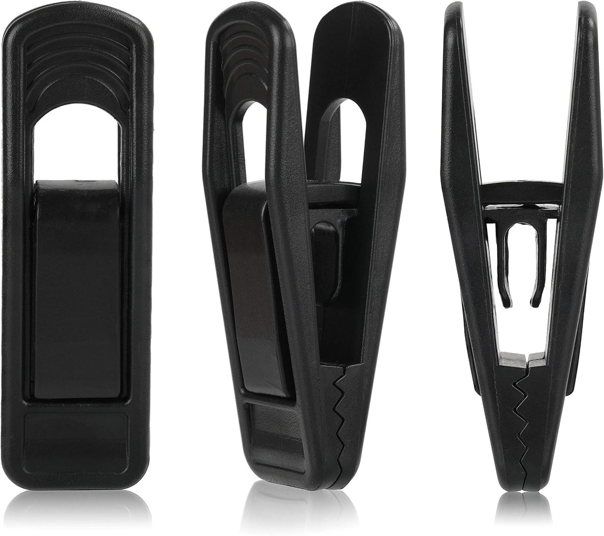 Tinfol Black Plastic Hanger Clips 40 Pack, Large Opening Pant Clips, Strong Pinch Grip Clip for Slim-line Clothes Hangers, Multi-Purpose Finger Clip for Skirt Pant Hangers