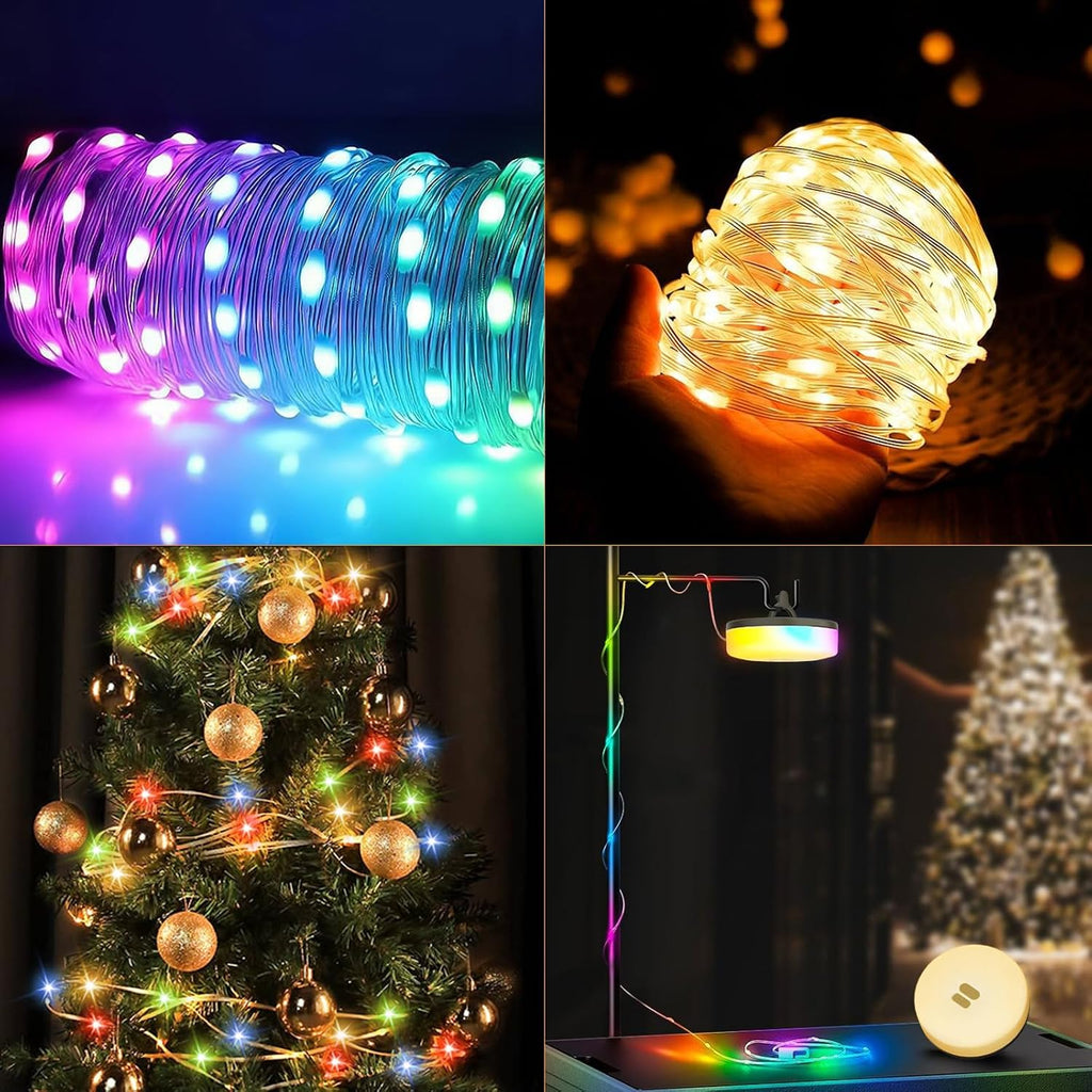 Camping String Lights, 4 in 1 Quick Storage 32.8FT 6 Modes Portable
