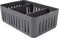 Simplify 3 Compartment Stackable Bin with Adjustable Dividers | Drawer Organizer | Storage Basket | Good for Office | Desk Supplies | Dorm | Bathroom | Accessories | Make Up | Grey