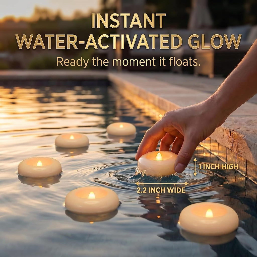 Aignis 48 Flameless LED Candles, 2.2-Inch Plastic Battery Operated Tealights, Glow Time Over 200 Hours, Cozy Romantic White Light, Suitable for Pool/Bathtub/Hot Bath/Wedding Centerpiece Decor