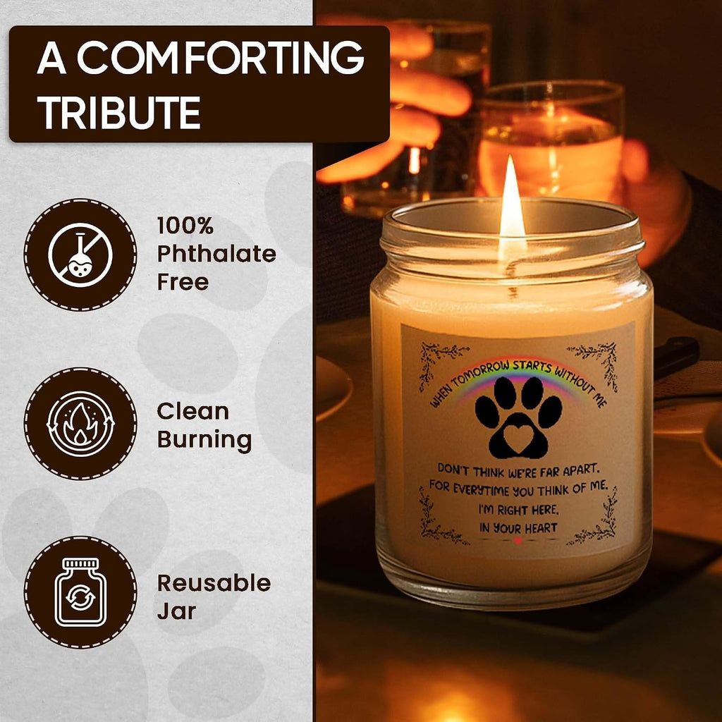 Memorial Gifts for Loss of Dog, Lavender Scented Soy Wax Candle