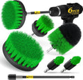 Holikme 6Pc Drill Brush Set - Scrub Brushes with Extension for Home Clean