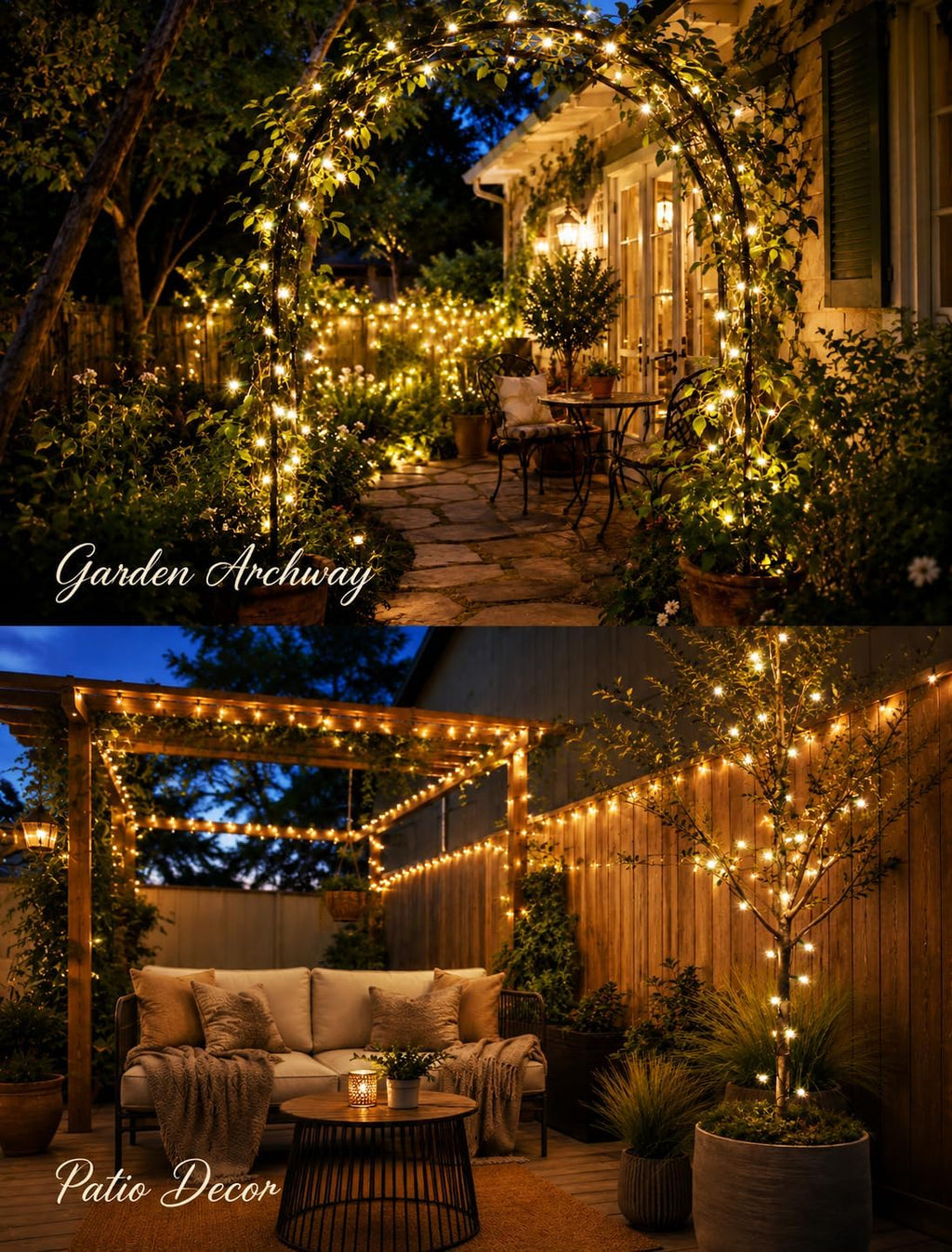 Hopolon Clear Christmas Lights Set 2 PACK 50 Count Green Wire Mini Lights