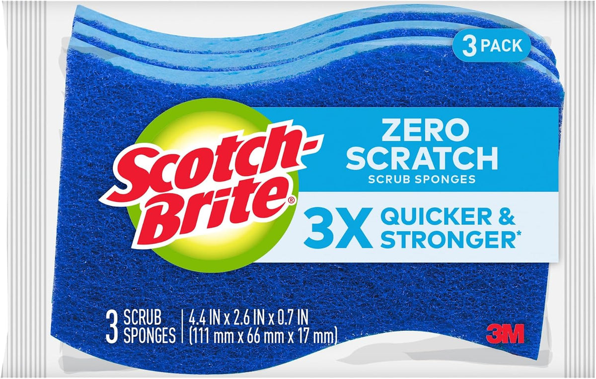 Scotch-Brite Scrub Sponge, Non-scratch, 9-Count