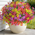 12 Bundles Artificial Flowers for Outdoors, Fake Silk Plastic Flowers for Outside, UV Resistant Faux Plants for Outside Garden Porch Window Home Planters Decoration (4 Multicolor)