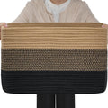 Optish 95L Large Woven Blanket Basket, Storage Basket with Handles
