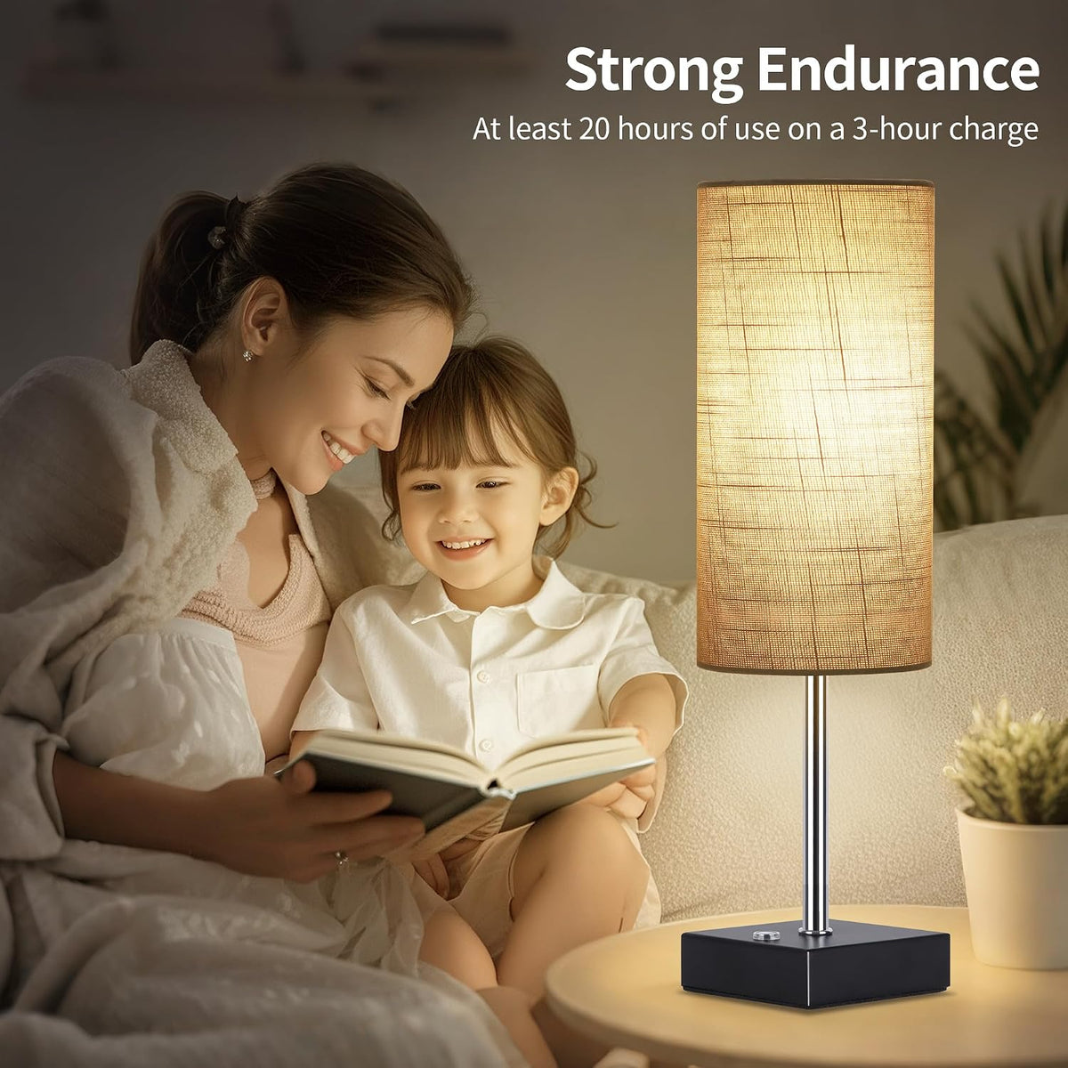 AVV Cordless Table Lamp with Dimmable, Rechargeable 3 Modes Battery Powered Bedside Lamp, Battery Operated Lamps for Night Stand, Touch Lamp for Bedroom, Living Room,15 Inch Grey 2PK