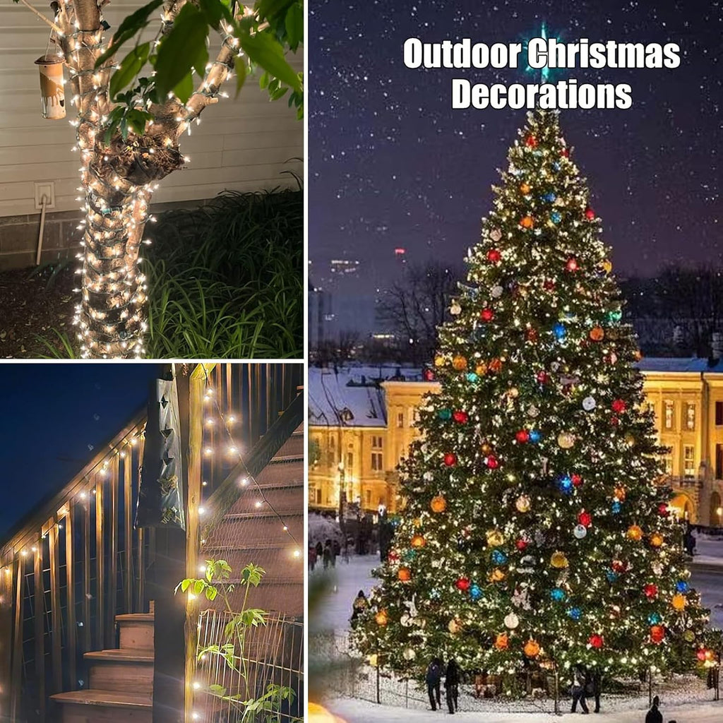 HISHINY Christmas Lights 100 Count Clear Christmas Tree Lights String with Green Wire for Outdoor Indoor Christmas Decorations Wedding Decorations Valentines Day Decor,UL Certified (21feet)