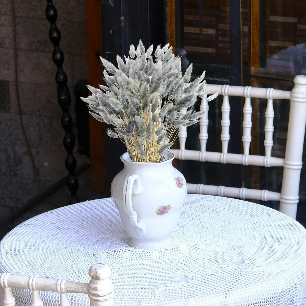120 PCS Dried Pampas Grass Decor, 17-inch Pompas Floral, Dry Flowers for Decoration, Pampas Grass in Bulk Tall, Bunny Tails Dried Flowers for Boho Wedding Decor