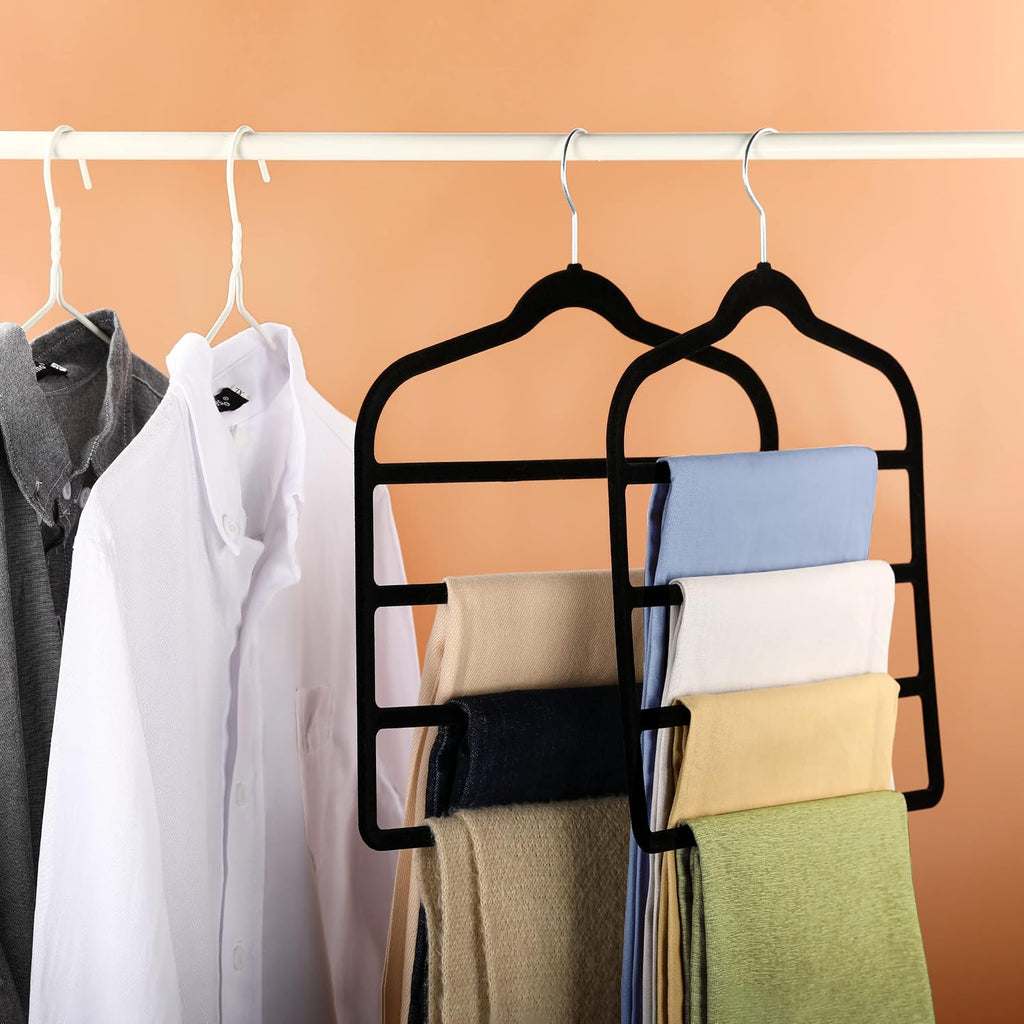 Velvet Pant Clothes Hanger Space Saving Non Slip Hanger Jean Slack Hangers