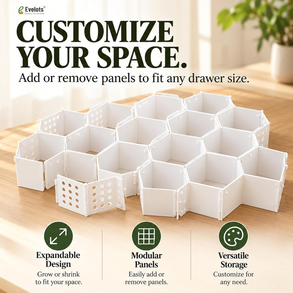 Honeycomb Drawer Organizer Storage Divider Socks Underwear Arts & Crafts Desk-2 Packs