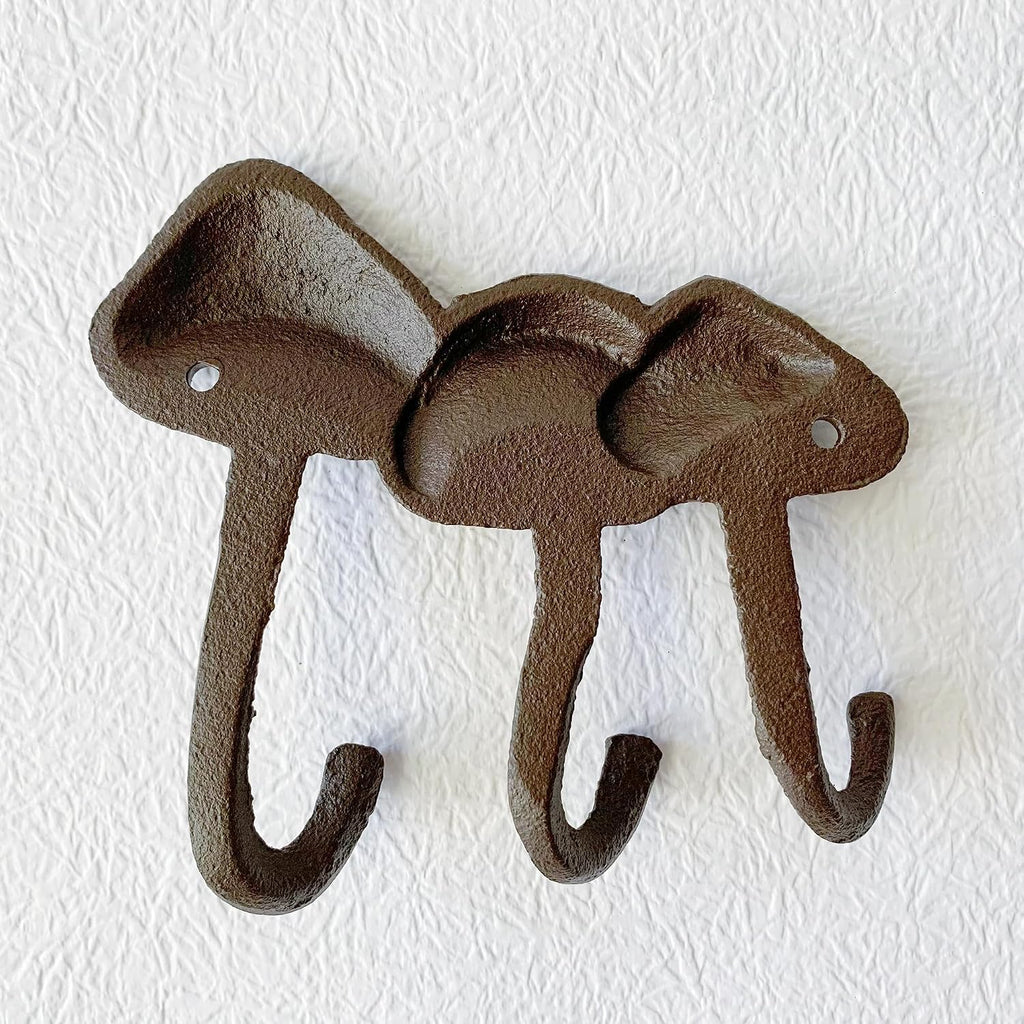 Rustic Mushroom-Shaped Decorative Wall Hook Rack Hangers for Hanging Clothes, Coats, Towels, Keys, and Hats, 1 Pack Antique Cast Iron Mounted Wall Hooks
