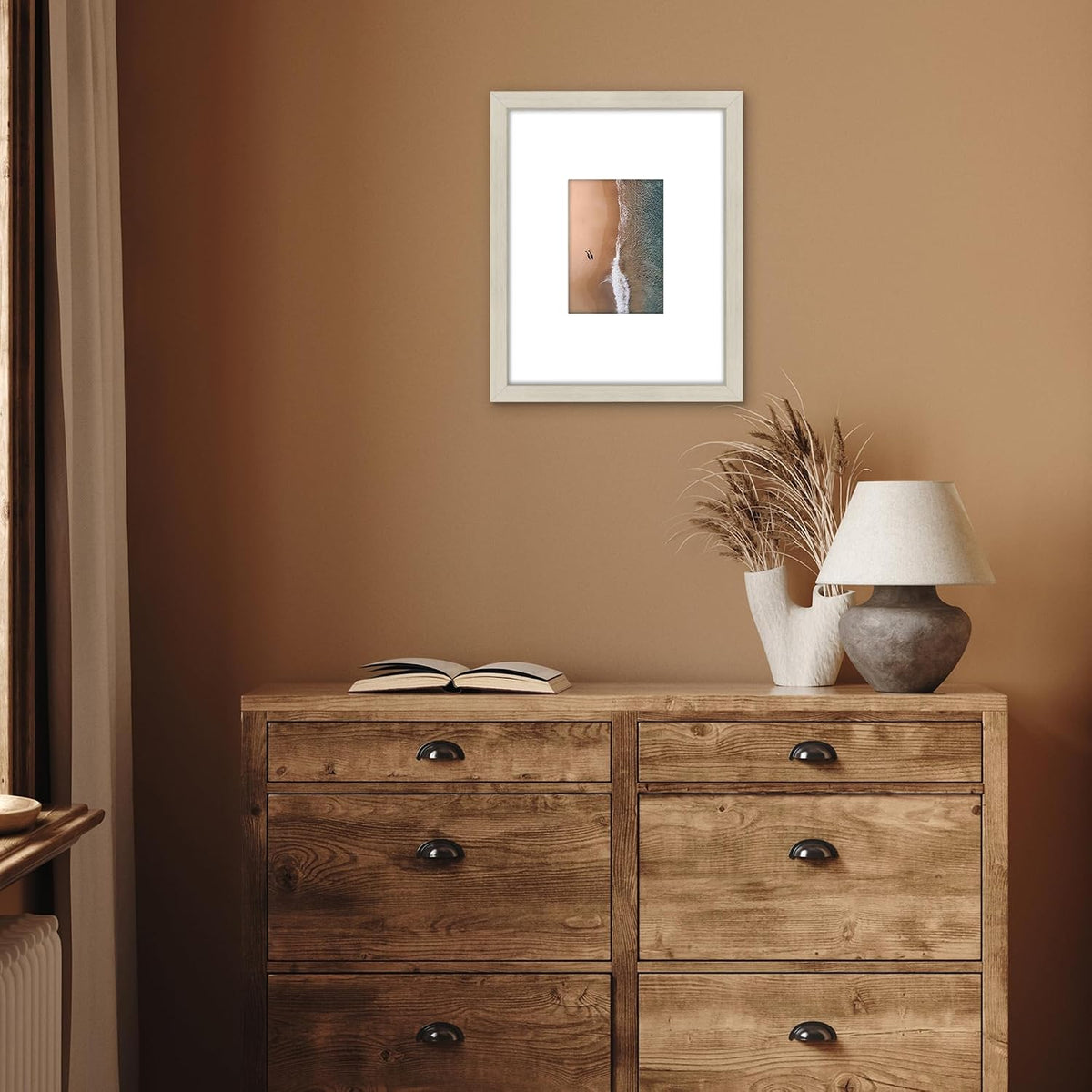 Americanflat 11x14 Picture Frame - Matted to 5x7 - Light Wood