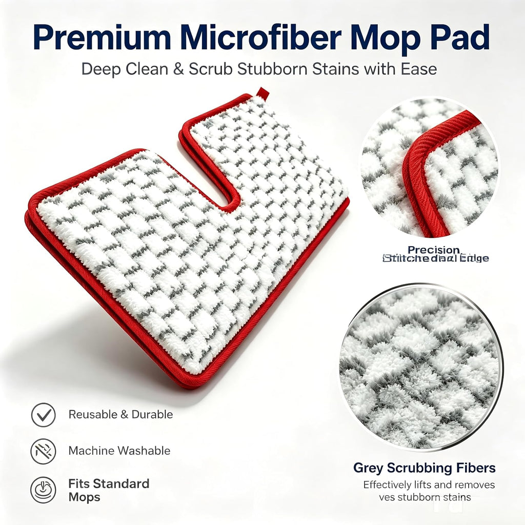 4packs Reusable Microfiber Spray Mop Pads Compatible with Ocedar Promist MAX Spray Mops Refill for Oceda ProMist Dust Mop, Dual-Action Washable Flip Mops Pads Replacement for Dry Wet Floor Cleaning