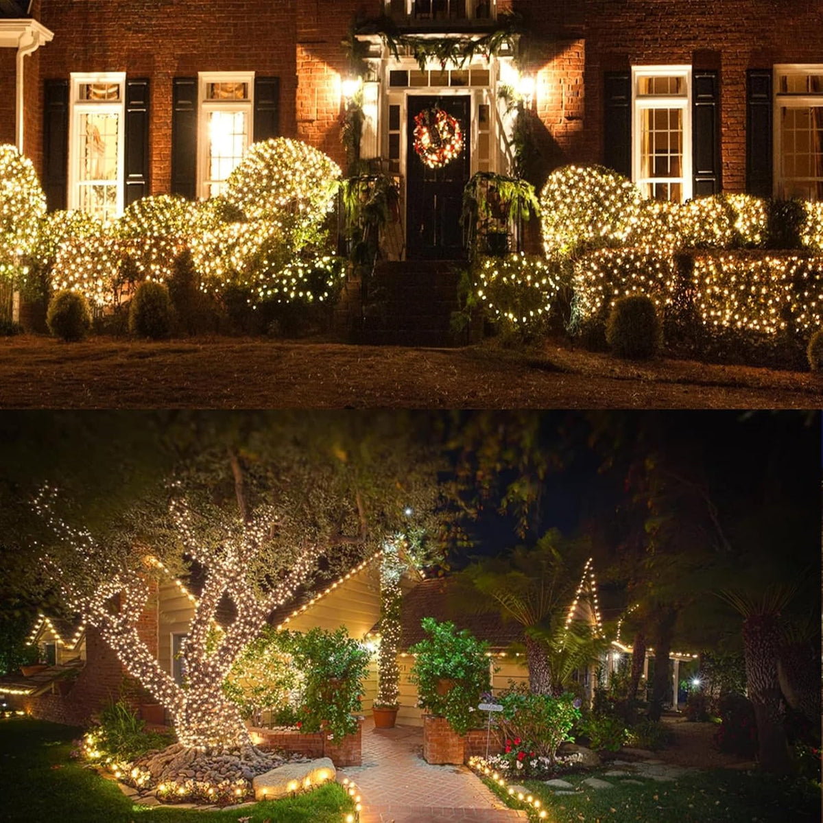 LAMPHOME Warm White Christmas Mini Lights, 32.5FT 100 LED String Lights with 16 Light Modes, Fairy Lights Plug in for Outdoor Xmas Trees Garland Wreath Holiday Decorations