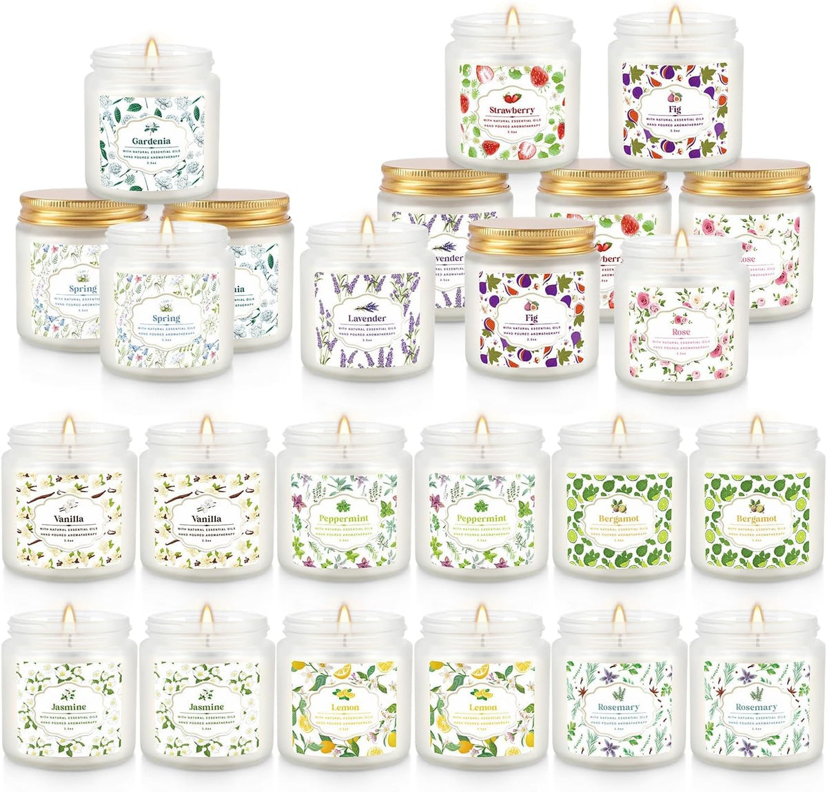 24 Pack Candles for Home Scented Aromatherapy Candles Gifts Set for Women, Natural Soy Wax Candle, 3.5 oz Long Lasting Candles, Birthday, Valentine, Christmas, Anniversary Present