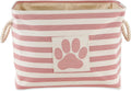 Bone Dry Dog Toy Basket, Rectangle Rose Small, Collapsible