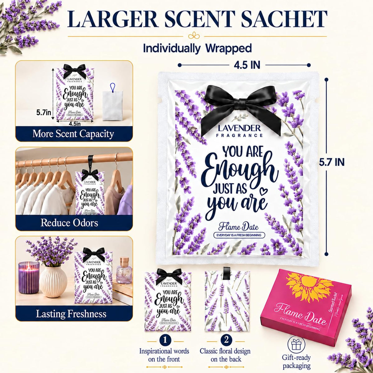 Scented Sachets for Drawers & Closets, Inspirational Scented Gift Set