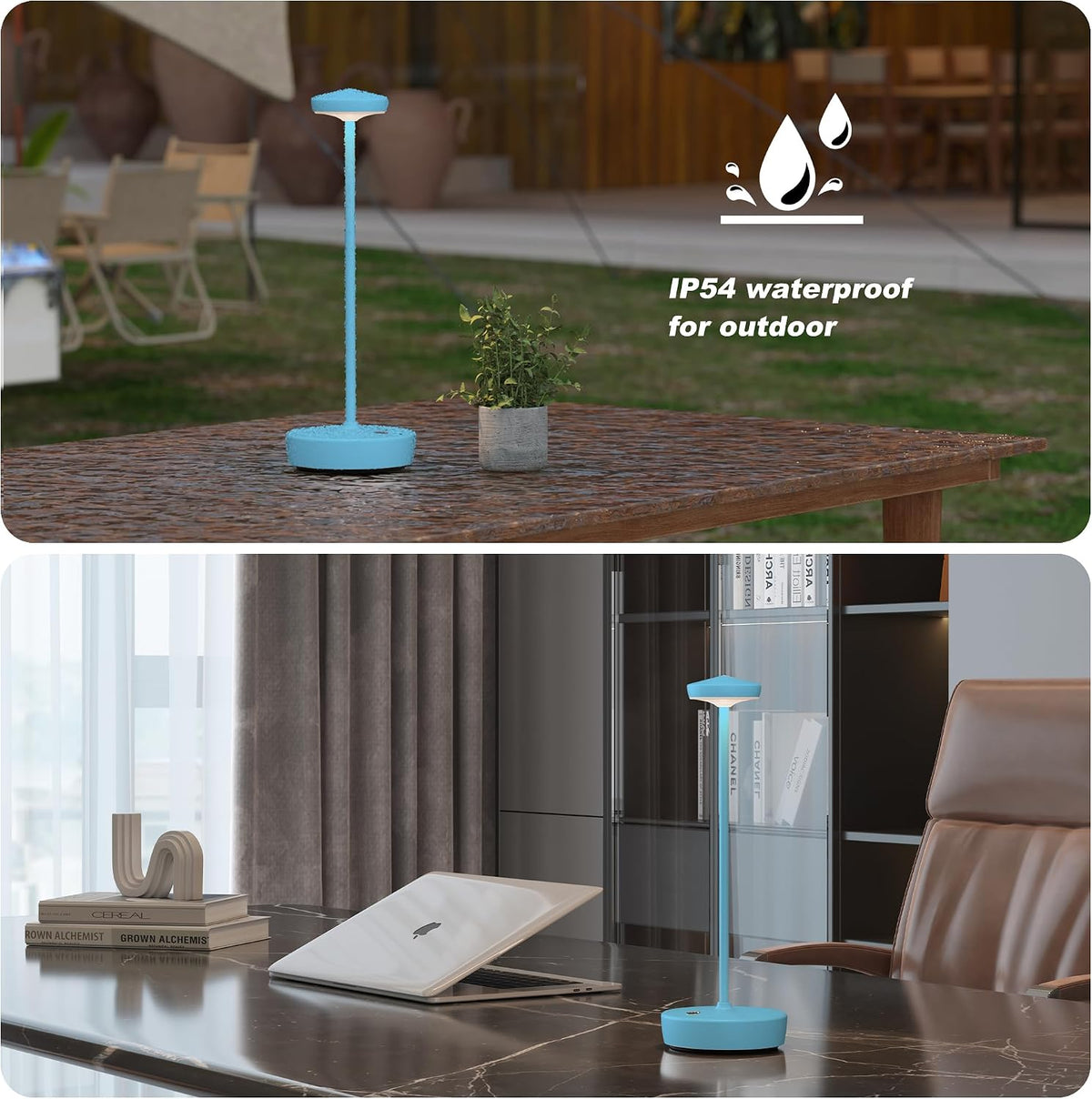 TBBGA 1 Pack Cordless Table Lamp Rechargeable, 5000mAh Battery Table Light