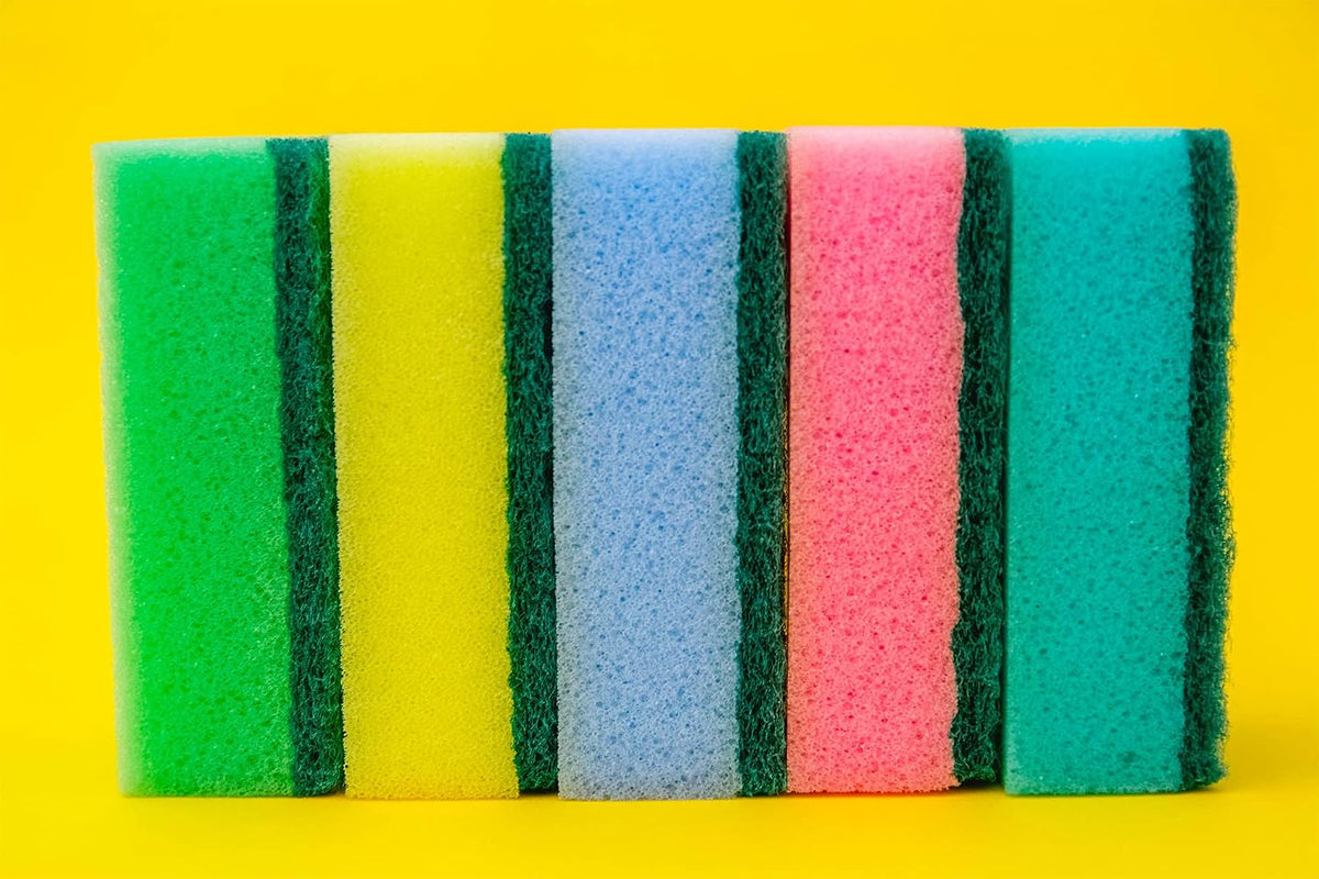 DecorRack 80 Kitchen Scrub Sponges, Heavy Duty Bulk Pack, Multicolor