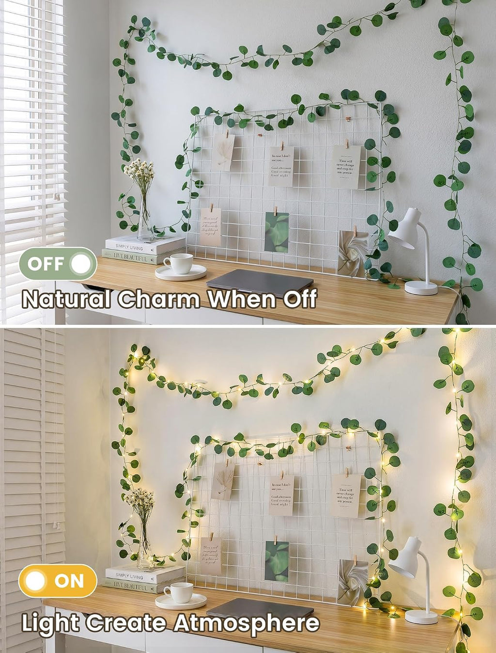 woohaha Eucalyptus Vine Lights Battery Operated