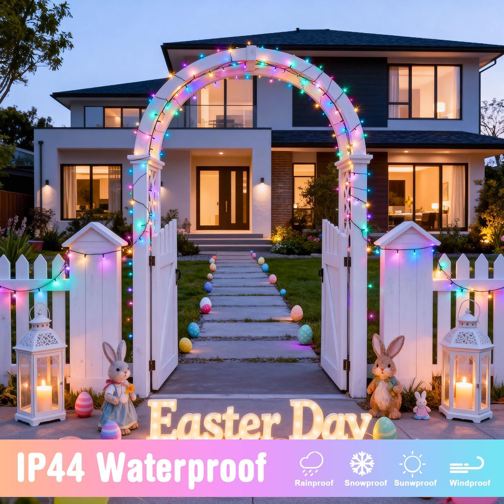 JMEXSUSS 250 LED Pastel Easter Lights, 91.5ft Christmas Lights Plug in