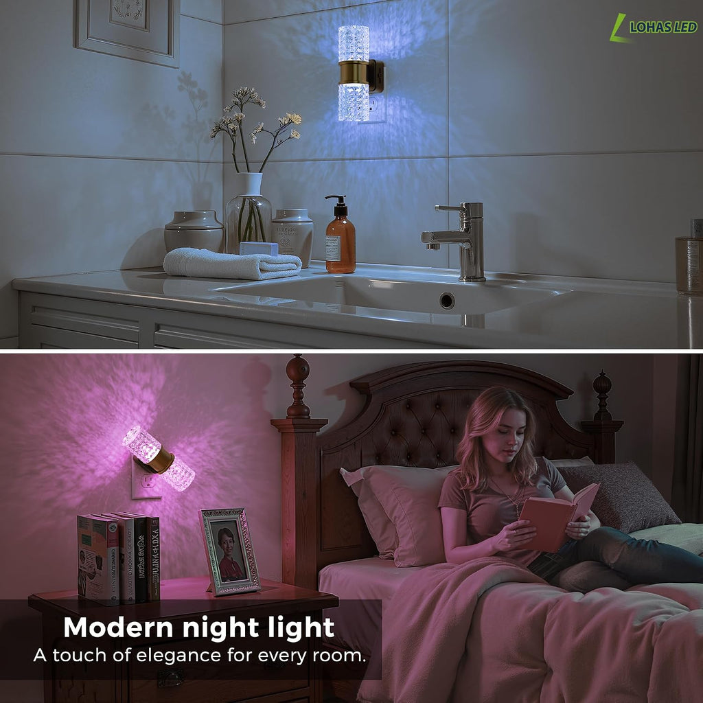 L LOHAS LED Night Light, 10-Color Change RGB Night Lights Plug into Wall