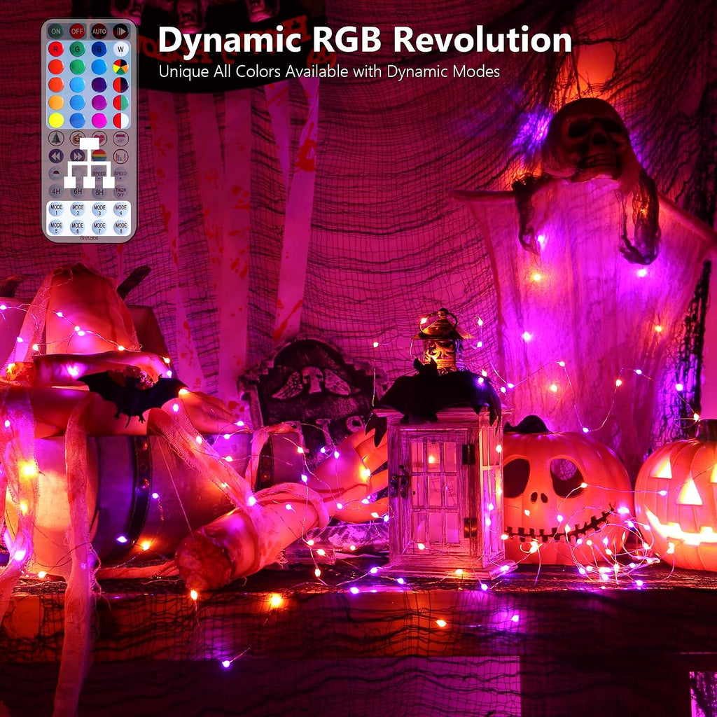 BrizLabs Halloween Fairy Lights, 200 LED Color Changing Fairy String Lights