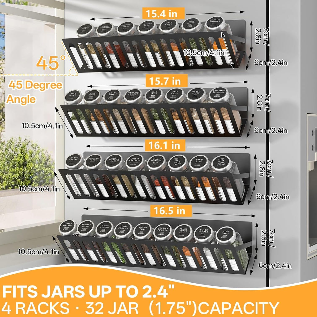 DTUQYX 4 Pack Magnetic Extra Long Shelves for Washing Machine,15-16.5in Magnetic Hanging Closet Organizer Laundry Shelf for Metal Surface,No Drill, Strong Magnet, Space Saving