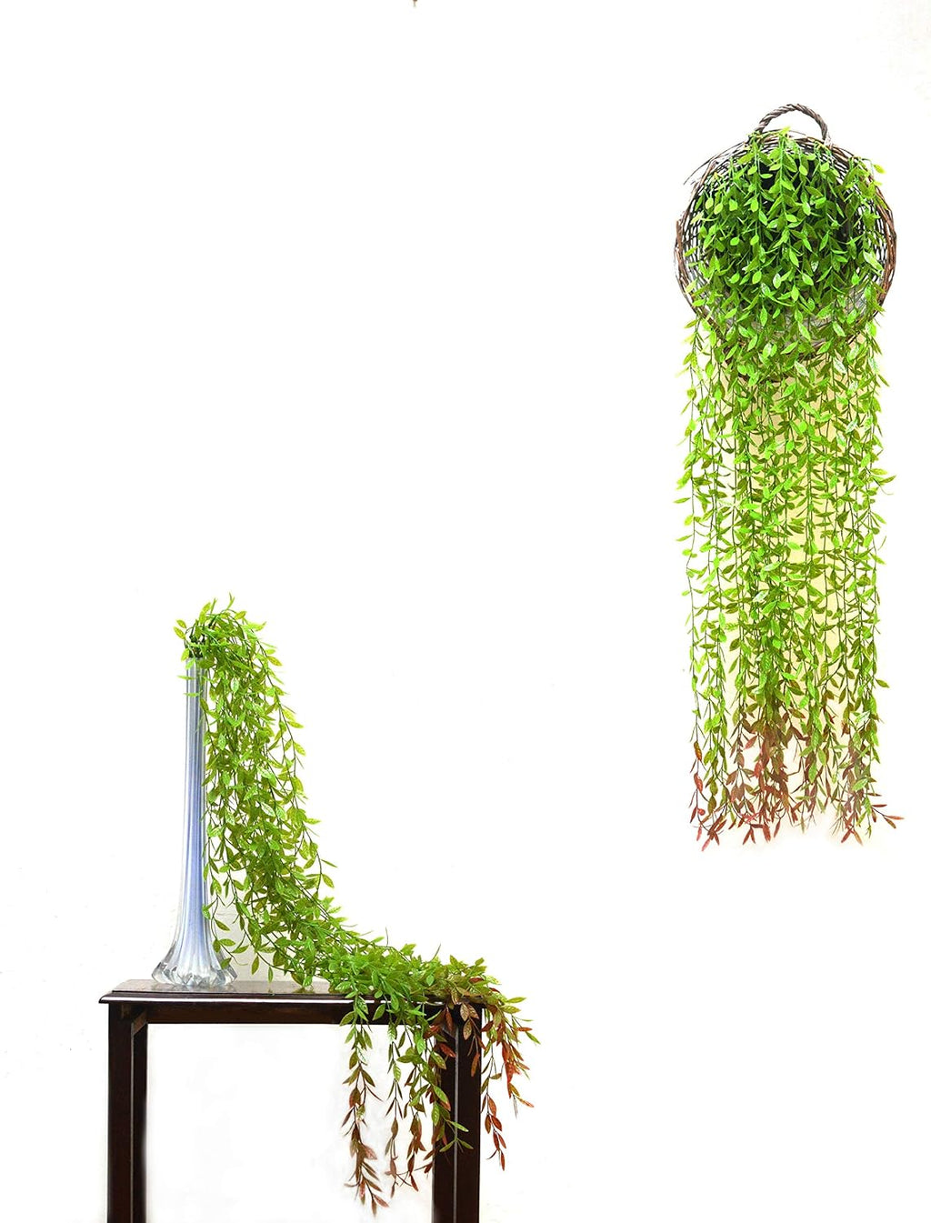 Hanging Leaves 6Pcs Vine Garland Eucalyptus Garland Artificial Vines Leaves and Stem Ivy Realistic Greenery Decor Jungle Decoration